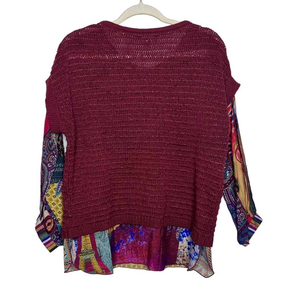 NWT‎ JOHN MARK Pullover Mixed Media Knit Sweater. Size Medium - Picture 4 of 11